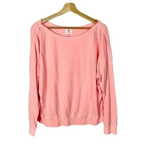 Sundry Light Neon Pink Bateau Neckline Pullover Sweatshirt 1 / S - Picture 1 of 3